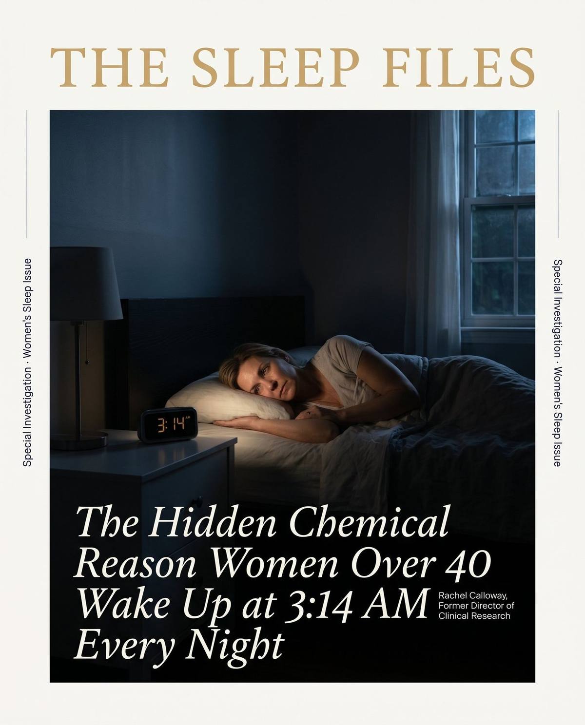 The Sleep Files — Special Investigation: The Hidden Chemical Reason Women Over 40 Wake Up at 3:14 AM Every Night, by Rachel Calloway, Former Director of Clinical Research